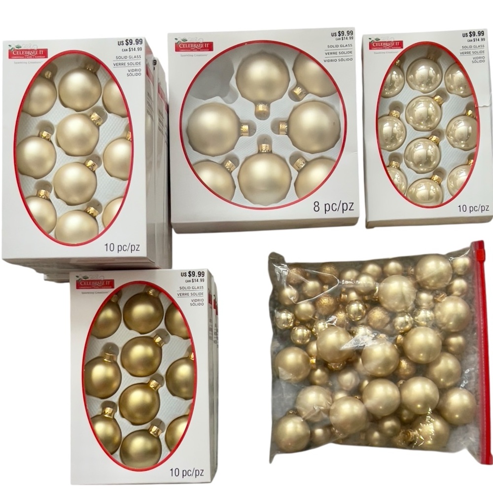 Gold Christmas Ornament BUNDLE DECOR Holiday